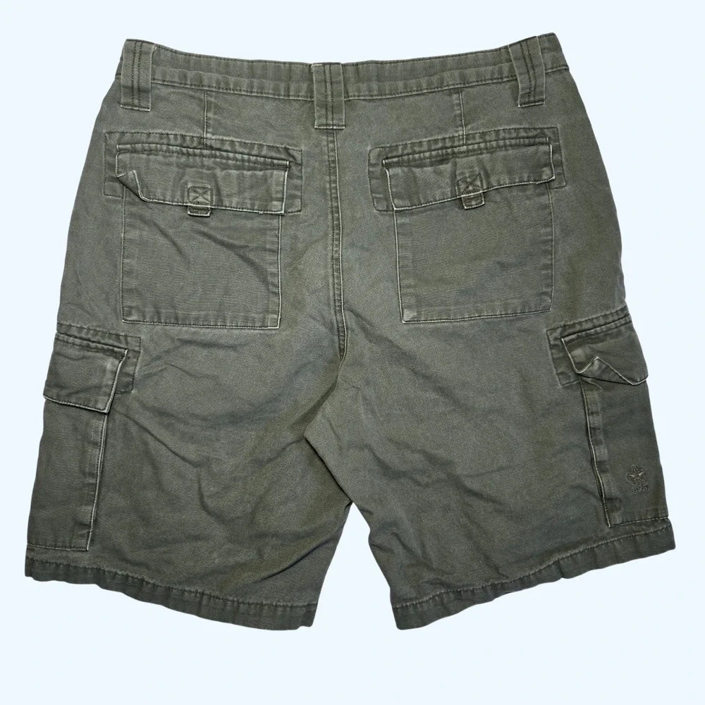 Boy Scouts of America Mens 34 Olive Green Cotton Canvas Cargo Uniform Shorts